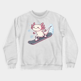 axolotl Funny snowboarding Crewneck Sweatshirt